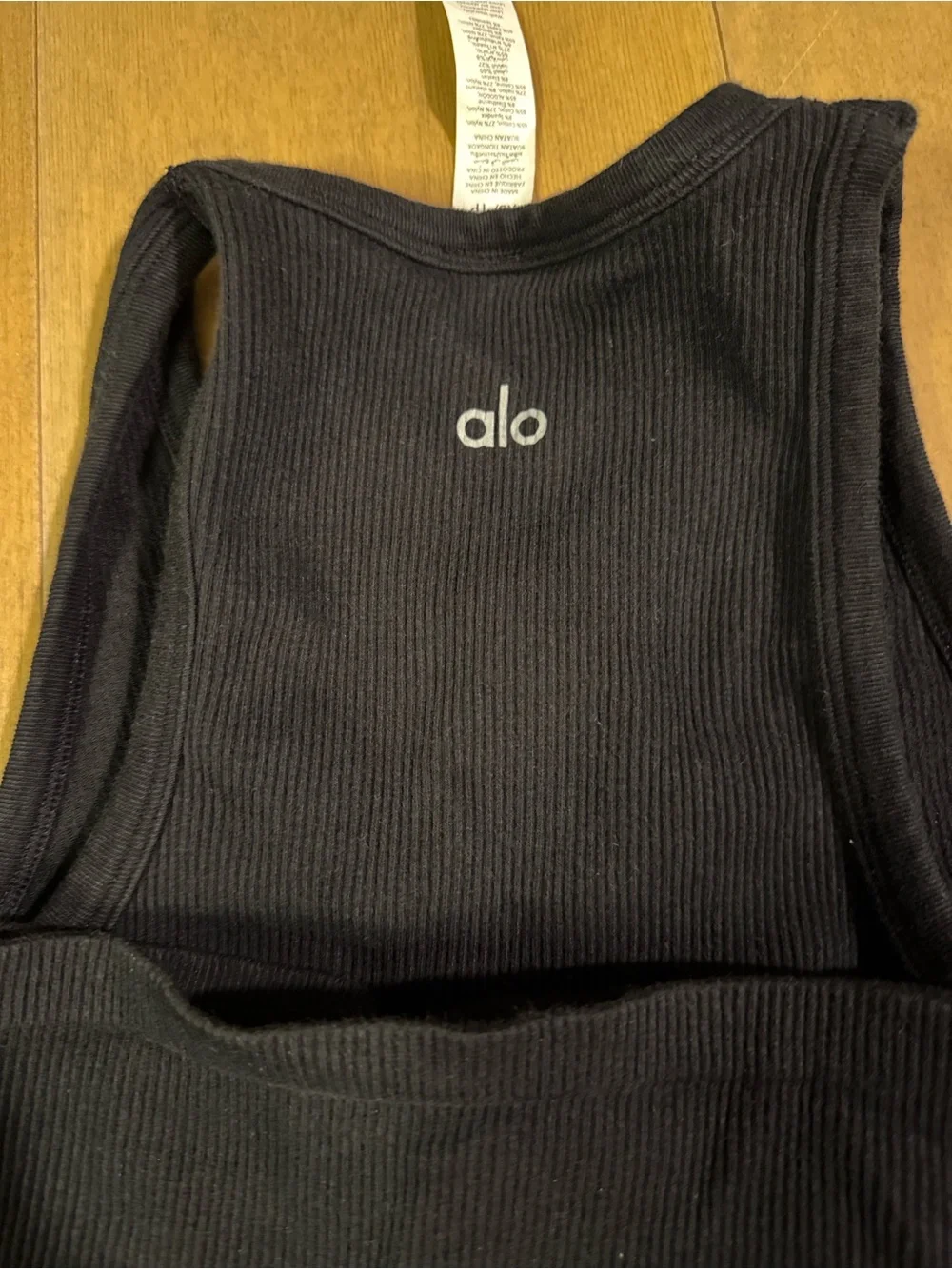 ALO Yoga Black Ribbed Racerback Midi Dress xs. Beautiful condition.